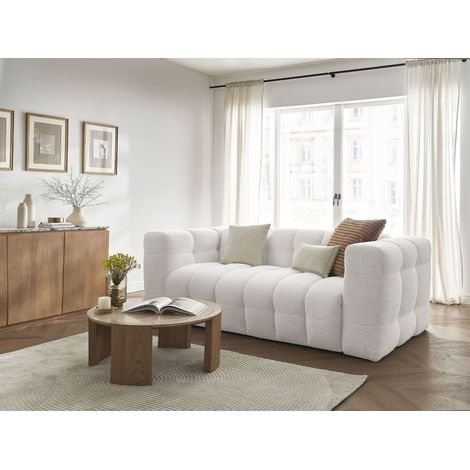 Bobochic – Canapé convertible 3 places CLOUD – Tissu bouclette blanc – Couchage quotidien 190x140cm – Design contemporain et confort exceptionnel (1/5)