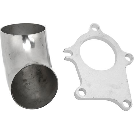 Bride de descente de turbo avec coude à 90° de 2,5 pouces, résistante aux hautes températures, compatible avec les turbos T3 et T4 à 5 boulons. (1/5)