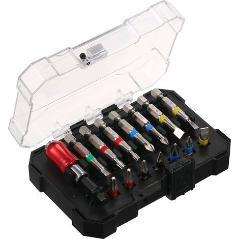 Bohrer-Set, Schlagschrauber für Holz, Metall, Stahl und Sicherheitsbits, 15-teiliges Elektrowerkzeug mit Koffer (1/5)