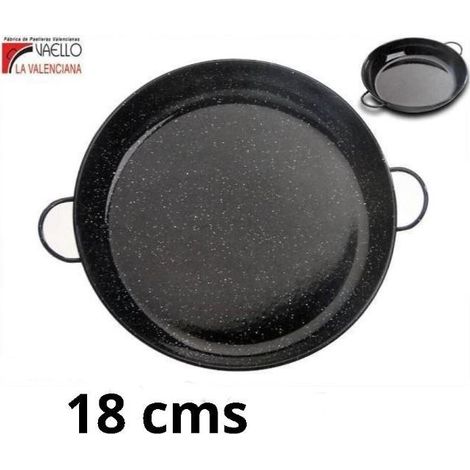 18 cms cazuela esmaltada negra con puntos especial para cocinar al horno vaello