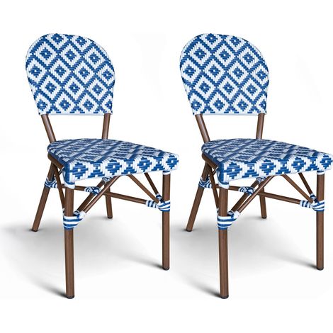 Lot de 2 chaises de terrasse effet rotin naturel, SCALA (1/5)