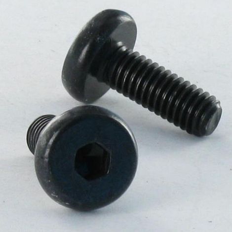 Vis métaux Tête cylindrique large TCL Hexagonal creux M6X16.5 Clé de 4 HC4 Filetage total Acier zingué noir-1 pièce