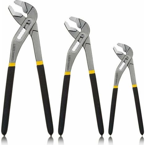 Lot de 3 Pince Multiprise Réglable Serrage Rapide, Pinces Multiprise 200, 250 et 300 MM, Pince à Pompe à Eau, Poignées avec Revêtement Double - Acier Vanadium Chrome (1/5)