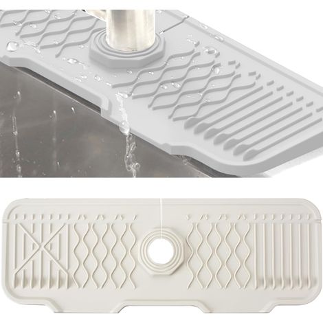 1 Tapis De Robinet Silicone, Drainage Automatique, Protection Anti-Éclaboussures, Pour Cuisine Et Salle De Bain (1/5)