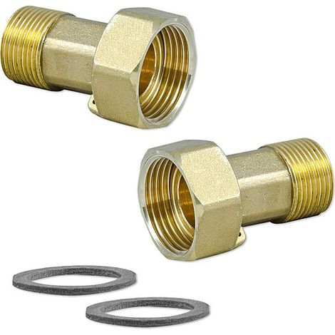 1 Satz Wasserzählerverschraubung 3/4'' AG x 1'' IG Überwurf flachdichtend - Messing (1/2)
