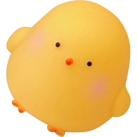 Veilleuse mignonne poussin jaune cartoon lumière douce coque souple tactile agréable lampe animaux sur pile pour chambre enfant (1/5)