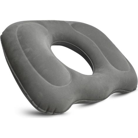 Coussin Gonflable Ergonomique pour Coccyx et Hémorroïdes, Coussin de Siège Ajustable et Portable pour Bureau, Voiture, Voyage et Confort Quotidien,Gris (1/5)