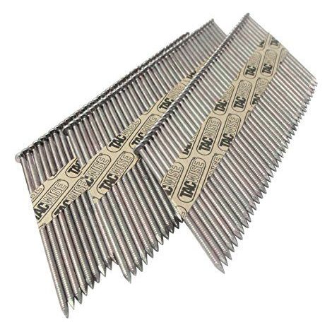 Tacwise 1125 Clous en Bande Extra Galvanises 2,8/65 mm, Tete en D, Tige Annelee, Inclines a 34, Relies en Papier, Lot de 3300