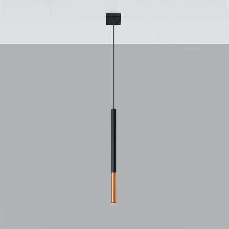 Lampada a sospensione Mozaica nero/rame 8x100x8cm Sollux (1/2)
