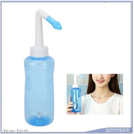 Limpiador nasal para una respiración suave, con 2 boquillas, botella de 500 ml, accesorio de farmacia. (1/4)