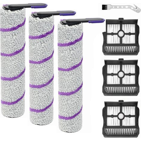 Ersatz-Bürstenrolle für Rowenta X-Clean 10 und Narwal S20 Pro Nass- & Trockensauger – Zubehör-Set inkl. 3 Bürstenrollen, 3 Filtern und Reinigungsbürste