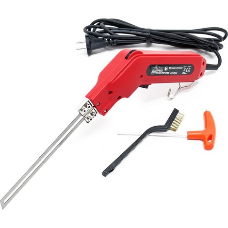 Wiltec – Coupe-polystyrène électrique 200 W – Température max. 600 °C – Lame 200 mm pour découpes nettes – Couteau fil chaud pour mousse rigide