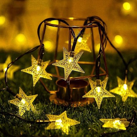 Solarbetriebene Lichterkette für den Außenbereich, 12 m, 100 LEDs, wasserdicht (IP65), 8 dekorative Beleuchtungsmodi