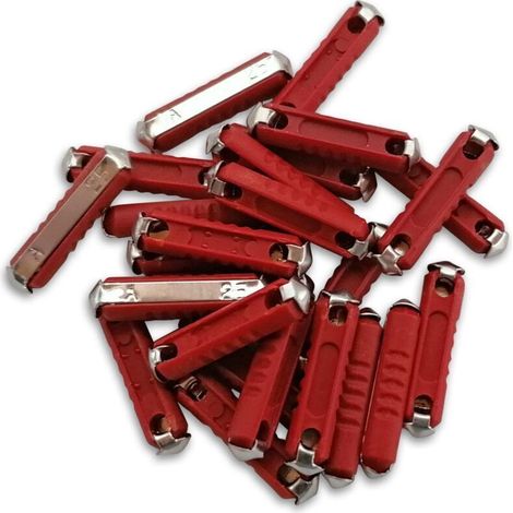 Fusibles steatite 25A sachet de 25 – Protection efficace pour installations électriques – Dimensions 25 x 6mm – Couleur rouge