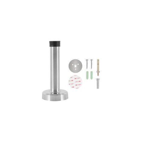 Butee de Porte en Acier Inoxydable, Stop Porte, Arret de porte, Avec Anneaux de Protection en Caoutchouc Vis et Coll (1 pièce) (Argent/Silver, 8cm/3.15in) (1/5)