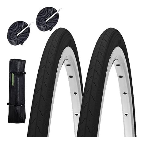 2 COPERTONCINI 700X23C (23-622) + CAMERE PNEUMATICI PIEGHEVOLI X BICI CORSA STRADA ROAD RACE Ecovelo (1/5)