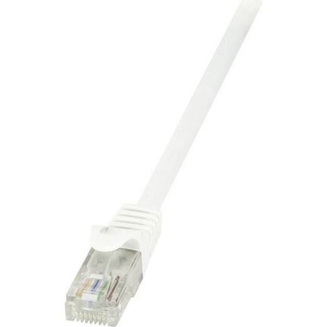 Cavo di collegamento Rete RJ45 LogiLink CAT 6 U/UTP 0.25 m Bianco con protezione