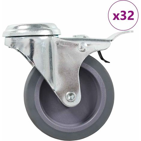 32 Stk. Lenkrollen mit Rückenloch 75 mm