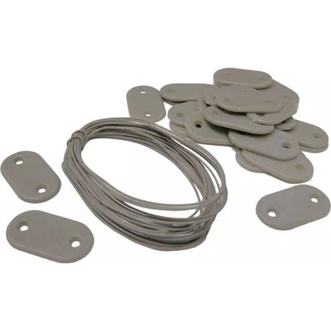 Set de 26 attaches pour film brise-vue – 4 m de fil de fer galvanisé plastifié – Fixation rigide pour canisses – Nature