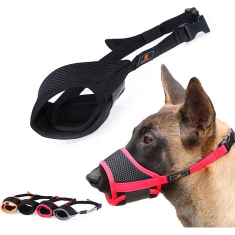 Muselière chien Yakult anti-aboiement anti-morsure, protection douce améliorée, taille L, noir, muselière souple pour chien, arrêt mordillement, harnais museau confortable (1/5)