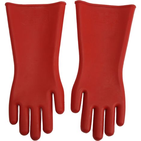 Paire de gants isolants électriques en caoutchouc naturel, résistants à l'électricité jusqu'à 10 000 V, pour électriciens. Isolation haute tension.