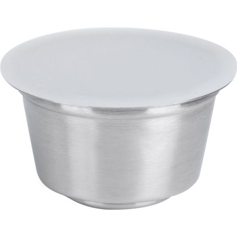 Capsules de café Rechargeables, Tasse de 40ml, en Acier Inoxydable, Dosettes Réutilisables, Accessoire de Machine à café pour Cafetière (WHITE) (1/5)