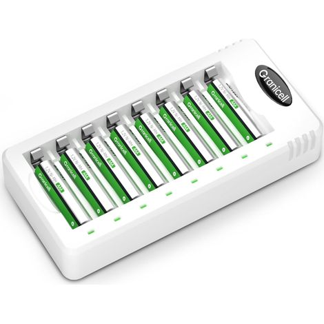 Kit Complet 8 Piles AAA Rechargeables avec Chargeur 8 Slots Charge Rapide (1/5)