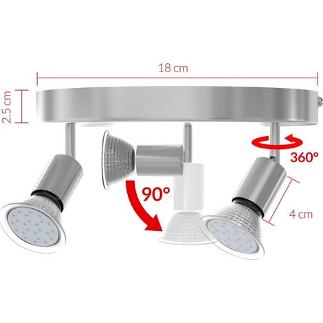 Ceiling light with 3 adjustable led spots 300 lumen each (1/5)