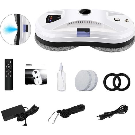 Robot limpiacristales con función de pulverización ultrasónica, mando a distancia y potencia de succión de 5600 Pa. (1/2)