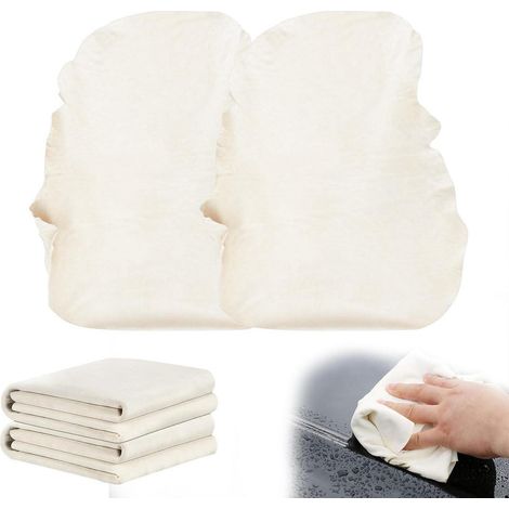 Lot de 2 peaux de chamois naturelles 30x40cm pour voiture et maison (1/5)