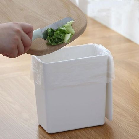 Mini Poubelle avec Couvercle, 1,2L, Petite Poubelle Cuisine Suspendue, pour Cuisine, Chambre, Salle de Bain, Bure POUBELLE DE TABLE (1/5)