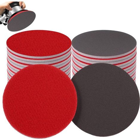 20 Pièces Éponges Abrasives, Grains 2000 Blocs De Ponçage Lavables Et Réutilisables, Rond Éponges De Ponçage, Papier Abrasif Sec et Humide, Flexibles Eponge Abrasive, pour Poncer, Polir, Dérouiller (1/5)