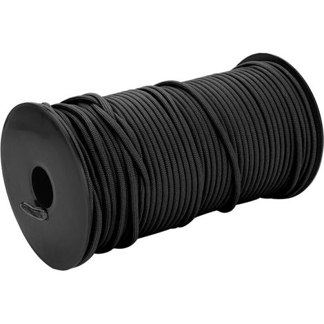 Corde Parachute 4mm Résistante 100m pour Camping et Randonnée (Noir) (1/5)