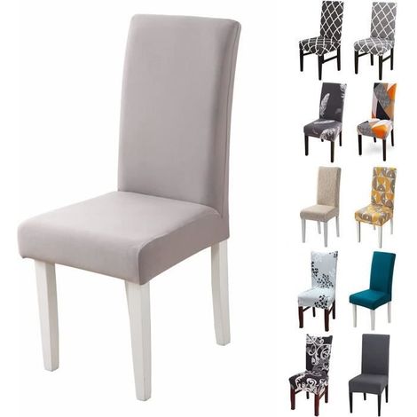 Housse de Chaise, 6pcs Extensible Amovible Lavable Moderne Couverture de Chaise pour Décoration Hôtel, Restaurant (1/4)