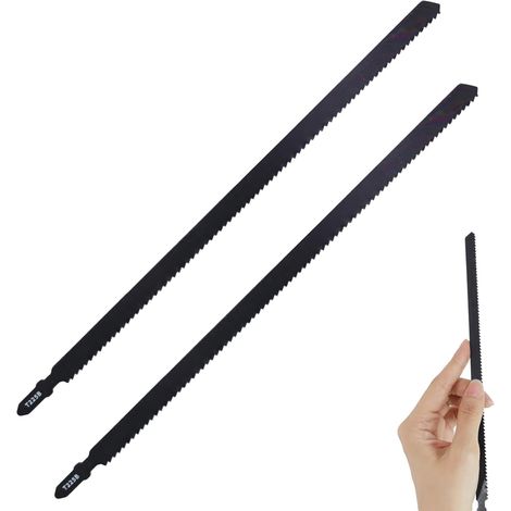 250mm T225B Wood Jigsaw Blades 2 Piece Jigsaw Blade Universal T-Shank Extra Long for Precise Cuts on Wood, Plastic and Fine Metals (1/5)