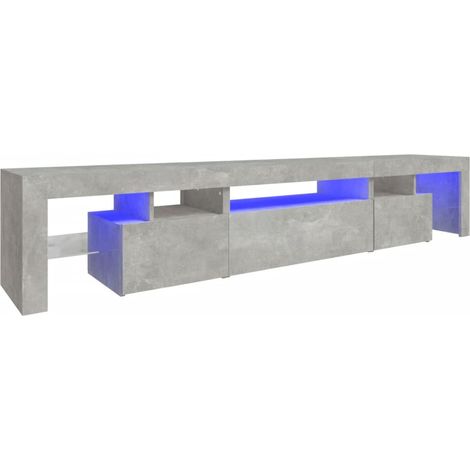 Mobile Porta TV con Luci LED Grigio Cemento 215x36,5x40 cm vidaXL