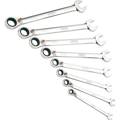 SATZ VON 8 RINGSCHLÜSSELN MIT RATSCHE 8 BIS 19 MM SAM OUTILLAGE - 50CJ8 19 19