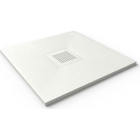 Plato de ducha resina SLATE blanco  70x70 cm rejilla color