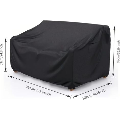 (264x102x89x63cm) Housse de canapé/fauteuil de patio, à clipser, en polyester haute résistance, convient aux patios/jardins. (1/3)
