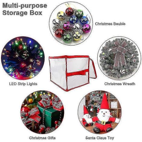 Boîte de rangement transparente 2025 pour boules de Noël, pliable en PVC, pouvant contenir jusqu'à 64 boules de Noël. (1/5)