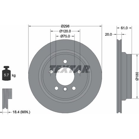 Lot de 2 Disques de frein Textar 92075103 ALPINA 1163153 1164175 1164840 6767060