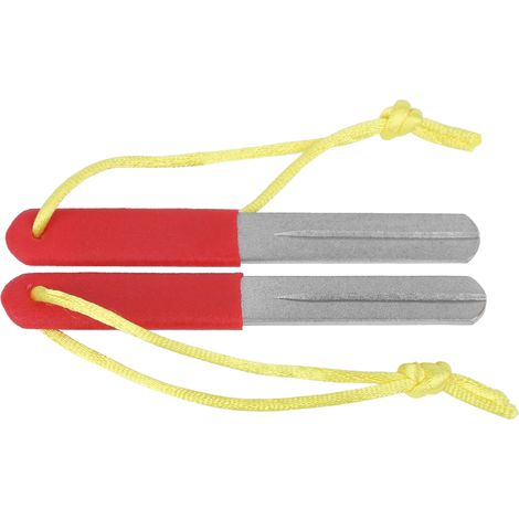Lot de 2 limes à hameçons portables, accessoire d'affûtage pour hameçons, rouge (1/5)