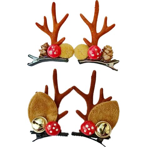 Hairpin - Antler Shape - Festive Christmas Hair Accessory - For Women And Girls - Pack Of 1 (1/5)