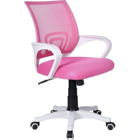 Sedia da ufficio Bianco, bianca e rosa (1/5)