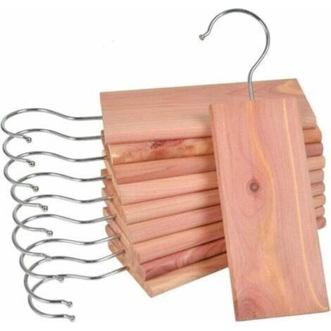 10 blocchi di legno di cedro sospesi, antitarme in legno naturale per armadi, cassetti, ripostigli, senza prodotti chimici, 10 pezzi (1/4)
