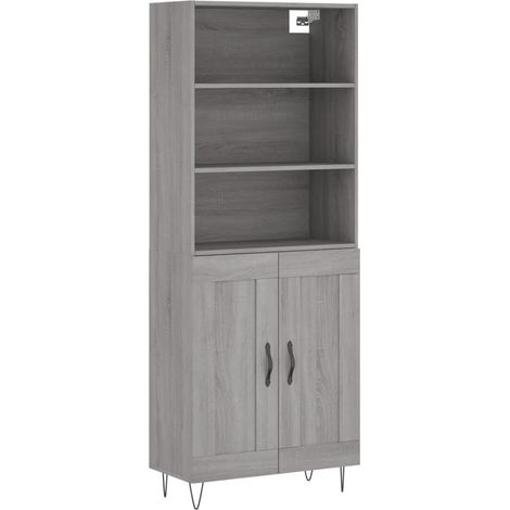 Buffet,Bahut,Meuble de Rangement haut Sonoma gris 69,5x34x180 cm Bois d'ingénierie CFW99138 (1/5)