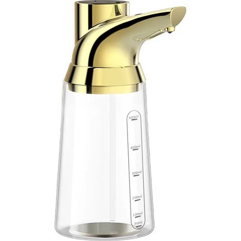 Distributeur de savon automatique doré (2-450 ml) pour cuisine et salle de bain, 4 vitesses réglables, sans contact, avec capteur et distributeur de gel hydroalcoolique. (1/5)