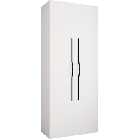 Armario Hartford 562, Blanco, 246x100x42cm, Puertas de armario: Con bisagras, Número de estantes: 6 (1/5)