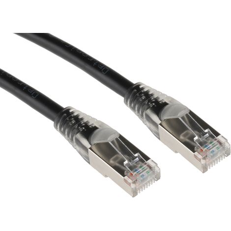 Câble Ethernet cat 5e Avec connecteur gaine PVC Noir / , F/UTP, 500mm ( Prix pour 1 )