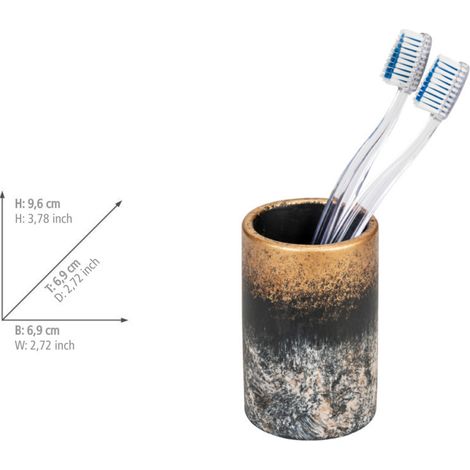 Set salle de bain WENKO Lacona 3 pièces béton multicolore ensemble salle de bain design avec distributeur de savon porte-brosse à dents brosse WC accessoires salle de bain béton élégant et pratique (1/5)